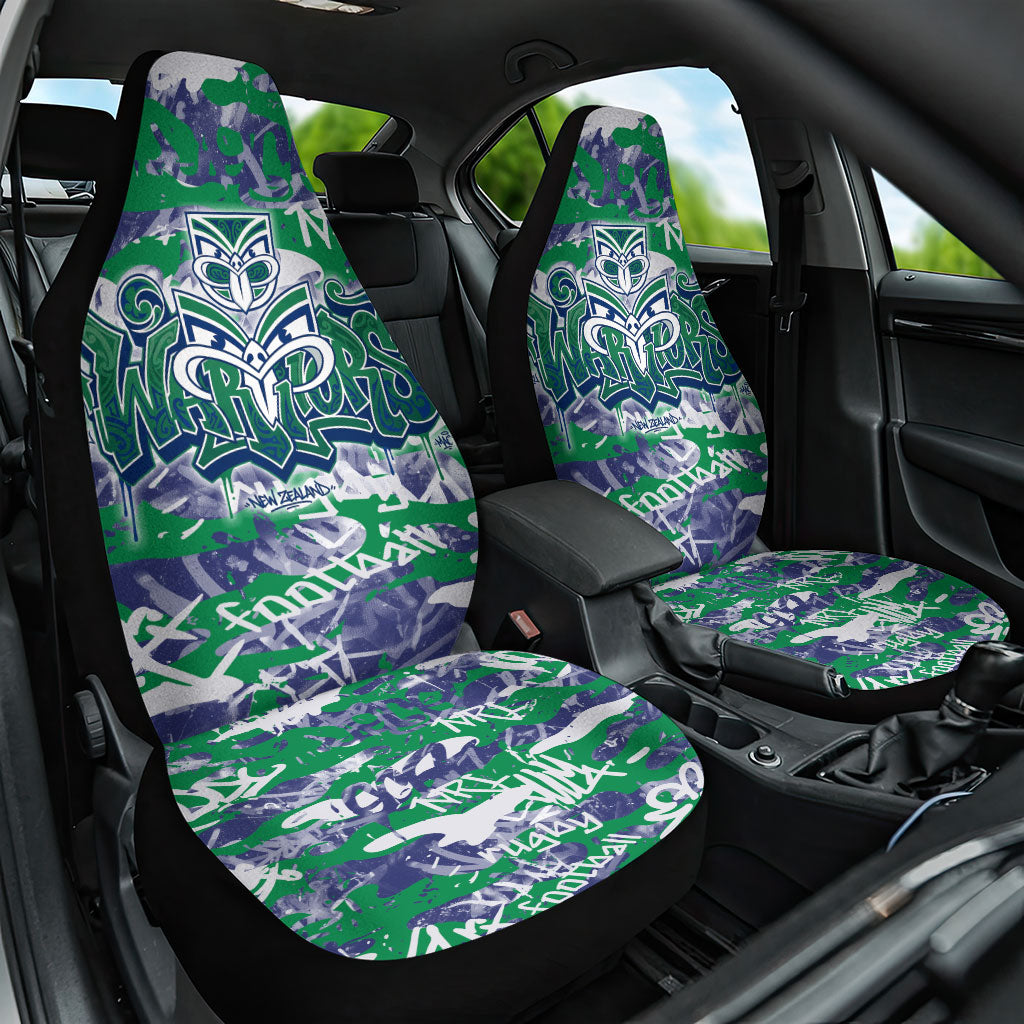 New Zealand Warriors Rugby Car Seat Cover Graffiti Typography Urban Camo Abstract Street Style