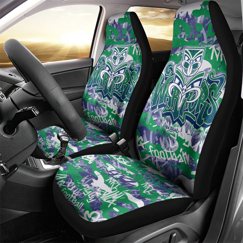 New Zealand Warriors Rugby Car Seat Cover Graffiti Typography Urban Camo Abstract Street Style