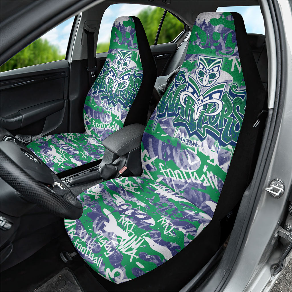 New Zealand Warriors Rugby Car Seat Cover Graffiti Typography Urban Camo Abstract Street Style
