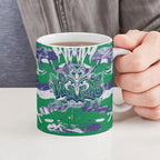 New Zealand Warriors Rugby Ceramic Mug Graffiti Typography Urban Camo Abstract Street Style