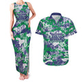 New Zealand Warriors Rugby Couples Matching Tank Maxi Dress and Hawaiian Shirt Graffiti Typography Urban Camo Abstract Street Style