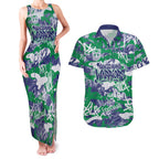 New Zealand Warriors Rugby Couples Matching Tank Maxi Dress and Hawaiian Shirt Graffiti Typography Urban Camo Abstract Street Style
