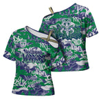 New Zealand Warriors Rugby Cross Shoulder Shirt Graffiti Typography Urban Camo Abstract Street Style