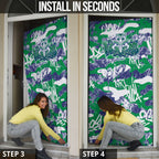 New Zealand Warriors Rugby Door Cover Graffiti Typography Urban Camo Abstract Street Style
