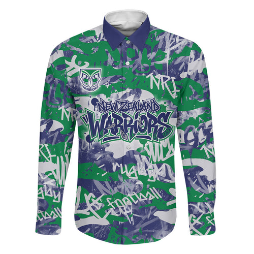 New Zealand Warriors Rugby Family Matching Tank Maxi Dress and Hawaiian Shirt Graffiti Typography Urban Camo Abstract Street Style