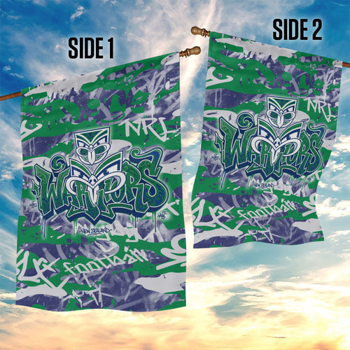 New Zealand Warriors Rugby Garden Flag Graffiti Typography Urban Camo Abstract Street Style