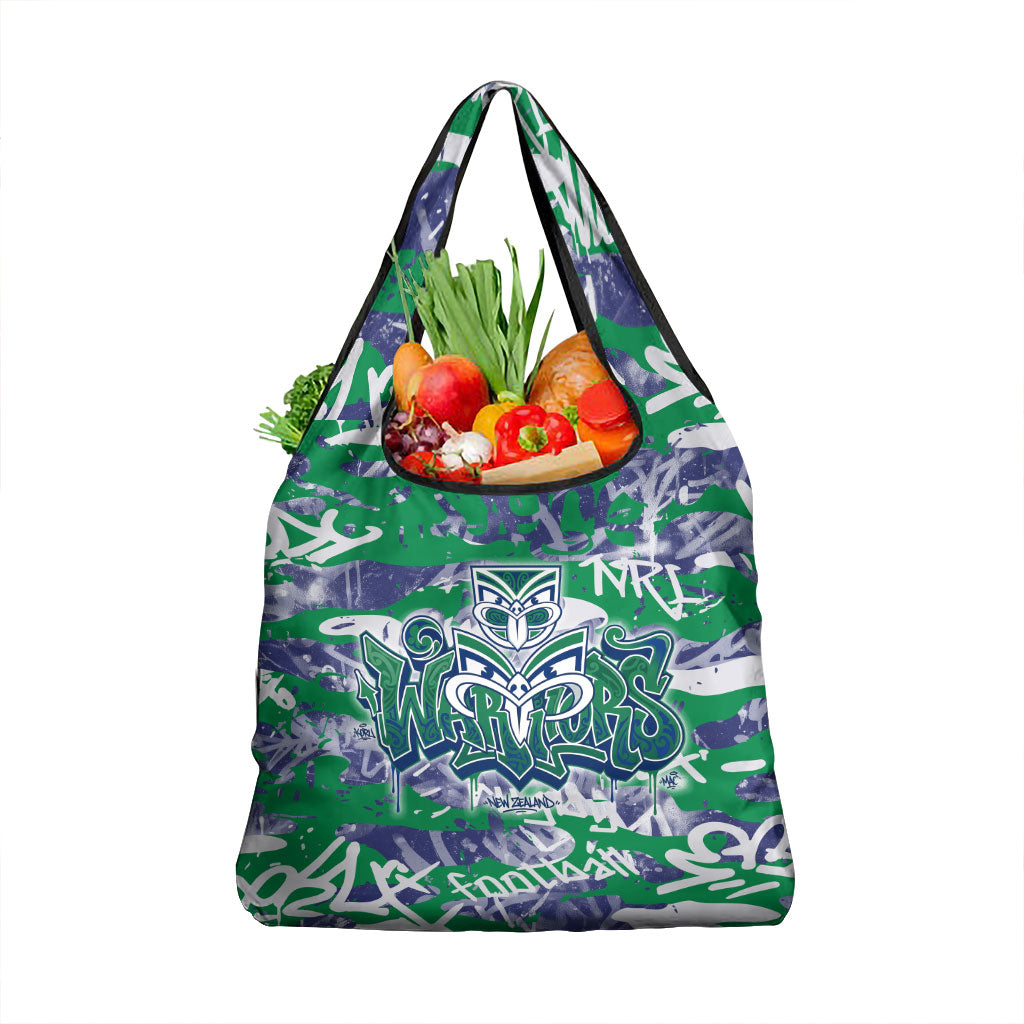 New Zealand Warriors Rugby Grocery Bag Graffiti Typography Urban Camo Abstract Street Style