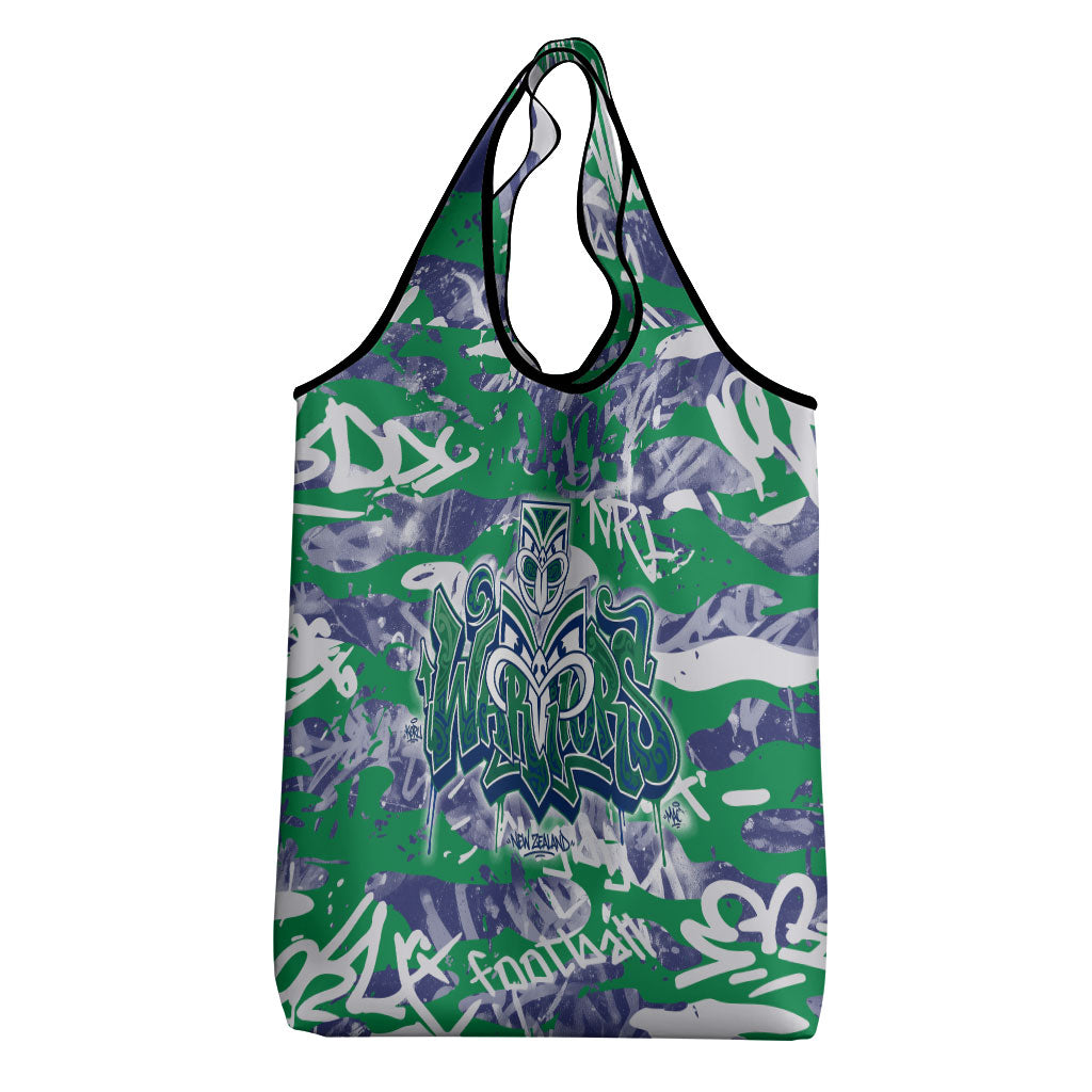 New Zealand Warriors Rugby Grocery Bag Graffiti Typography Urban Camo Abstract Street Style