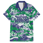 New Zealand Warriors Rugby Hawaiian Shirt Graffiti Typography Urban Camo Abstract Street Style
