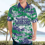 New Zealand Warriors Rugby Hawaiian Shirt Graffiti Typography Urban Camo Abstract Street Style