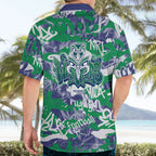 New Zealand Warriors Rugby Hawaiian Shirt Graffiti Typography Urban Camo Abstract Street Style