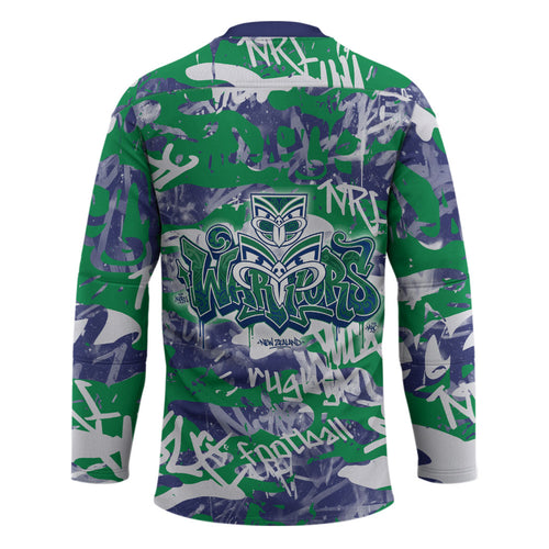 New Zealand Warriors Rugby Hockey Jersey Graffiti Typography Urban Camo Abstract Street Style
