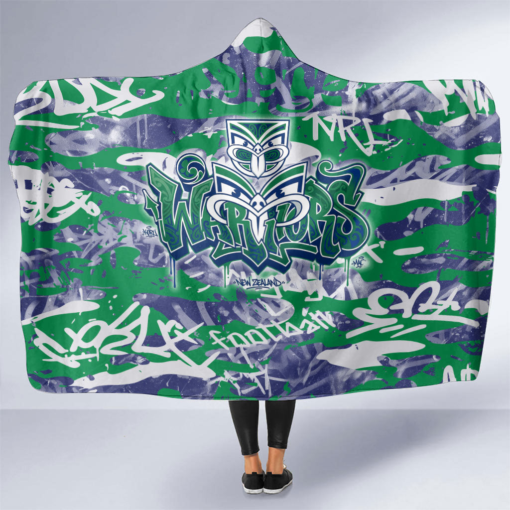 New Zealand Warriors Rugby Hooded Blanket Graffiti Typography Urban Camo Abstract Street Style