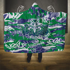 New Zealand Warriors Rugby Hooded Blanket Graffiti Typography Urban Camo Abstract Street Style