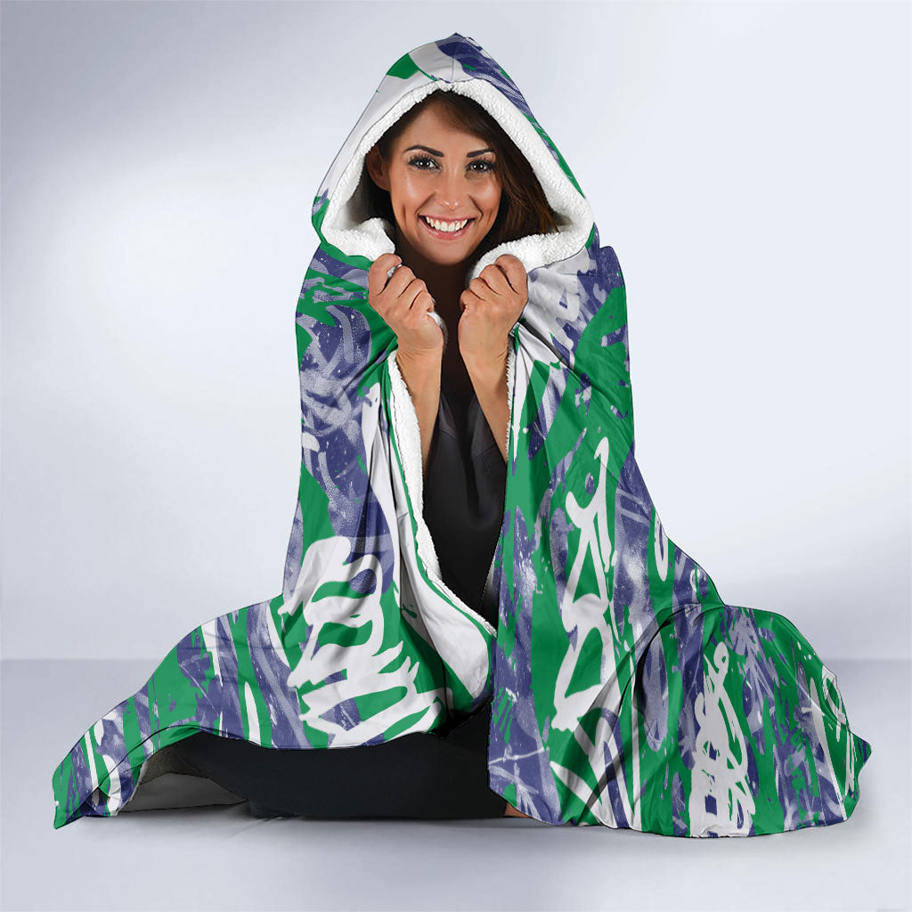 New Zealand Warriors Rugby Hooded Blanket Graffiti Typography Urban Camo Abstract Street Style