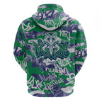 New Zealand Warriors Rugby Hoodie Graffiti Typography Urban Camo Abstract Street Style