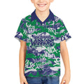 New Zealand Warriors Rugby Kid Hawaiian Shirt Graffiti Typography Urban Camo Abstract Street Style