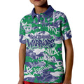 New Zealand Warriors Rugby Kid Polo Shirt Graffiti Typography Urban Camo Abstract Street Style