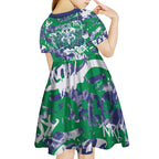 New Zealand Warriors Rugby Kid Short Sleeve Dress Graffiti Typography Urban Camo Abstract Street Style