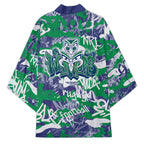 New Zealand Warriors Rugby Kimono Graffiti Typography Urban Camo Abstract Street Style