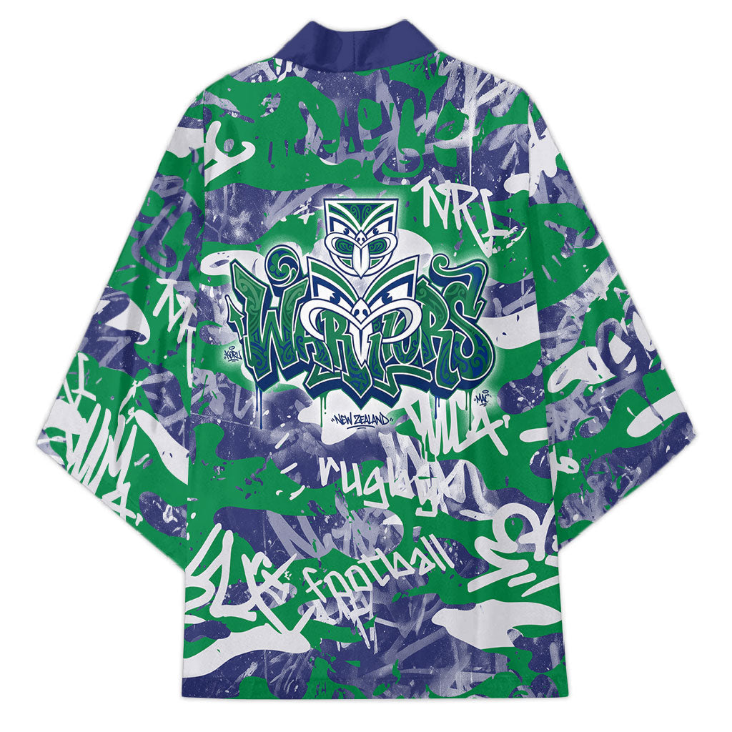 New Zealand Warriors Rugby Kimono Graffiti Typography Urban Camo Abstract Street Style