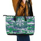 New Zealand Warriors Rugby Leather Tote Bag Graffiti Typography Urban Camo Abstract Street Style