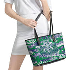 New Zealand Warriors Rugby Leather Tote Bag Graffiti Typography Urban Camo Abstract Street Style