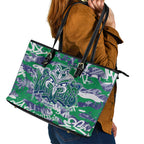 New Zealand Warriors Rugby Leather Tote Bag Graffiti Typography Urban Camo Abstract Street Style