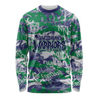 New Zealand Warriors Rugby Long Sleeve Shirt Graffiti Typography Urban Camo Abstract Street Style