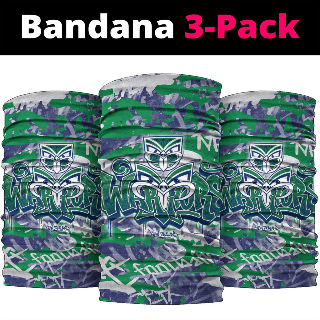 New Zealand Warriors Rugby Neck Gaiter Graffiti Typography Urban Camo Abstract Street Style