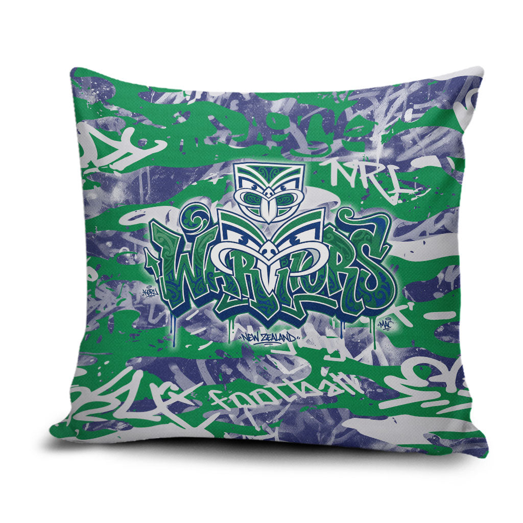 New Zealand Warriors Rugby Pillow Cover Graffiti Typography Urban Camo Abstract Street Style
