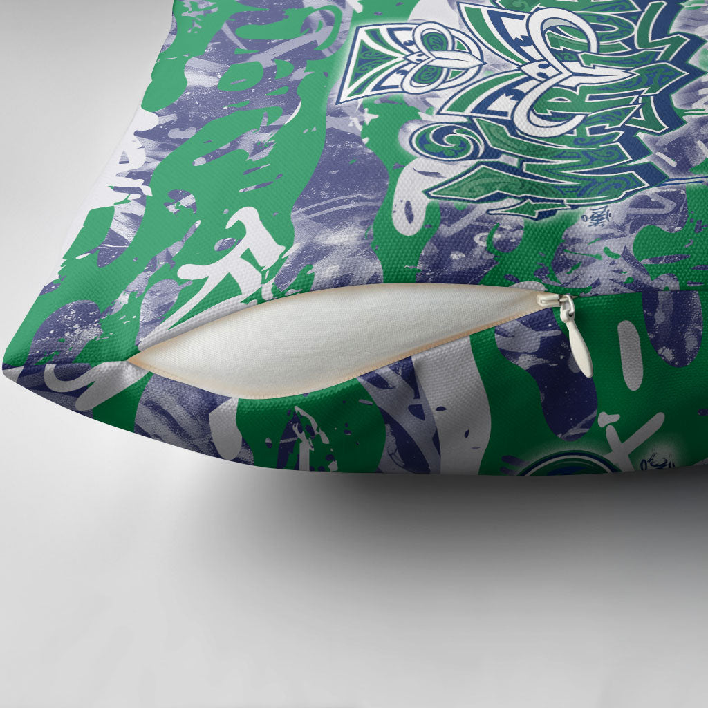 New Zealand Warriors Rugby Pillow Cover Graffiti Typography Urban Camo Abstract Street Style