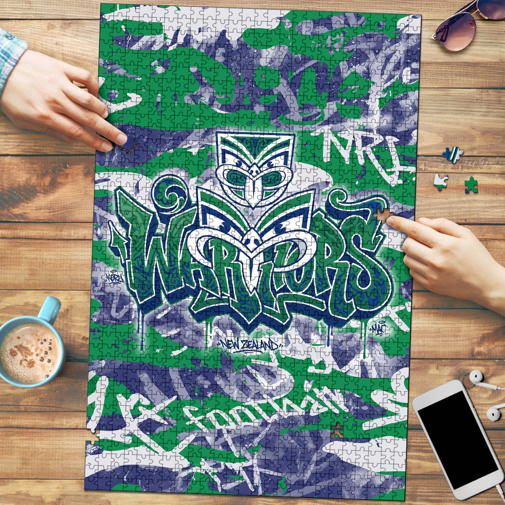 New Zealand Warriors Rugby Puzzle Graffiti Typography Urban Camo Abstract Street Style