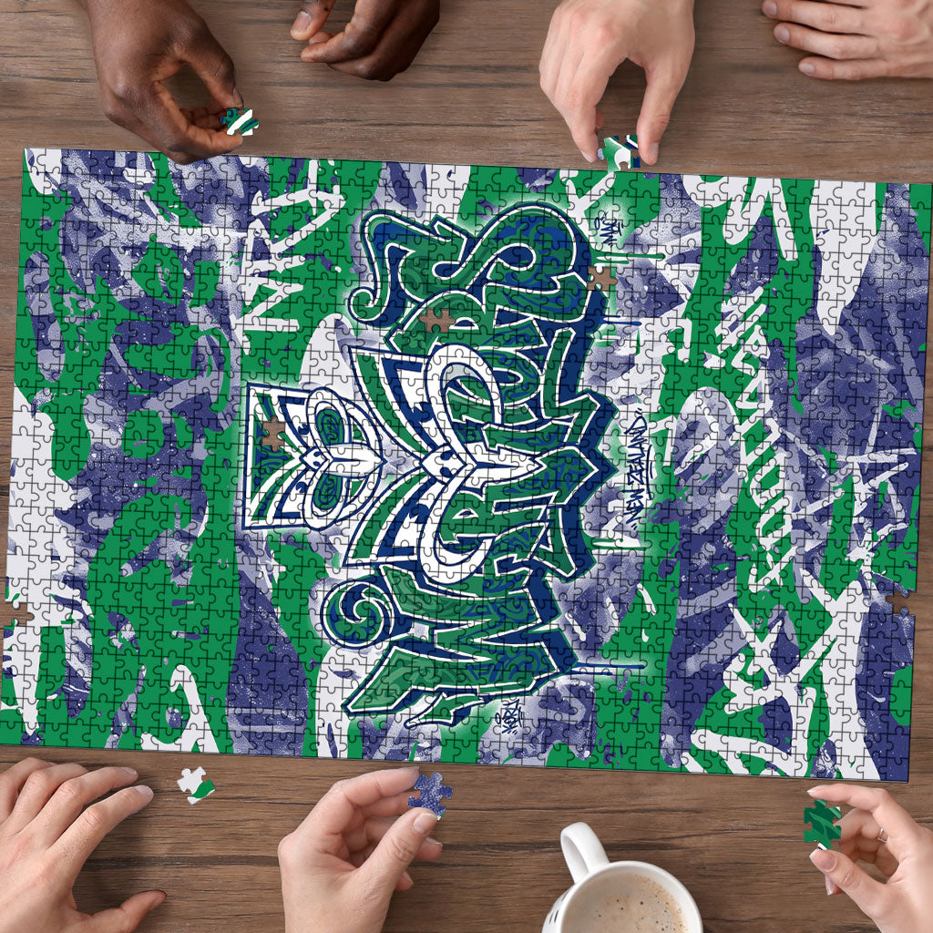 New Zealand Warriors Rugby Puzzle Graffiti Typography Urban Camo Abstract Street Style