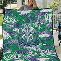 New Zealand Warriors Rugby Quilt Graffiti Typography Urban Camo Abstract Street Style