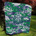New Zealand Warriors Rugby Quilt Graffiti Typography Urban Camo Abstract Street Style