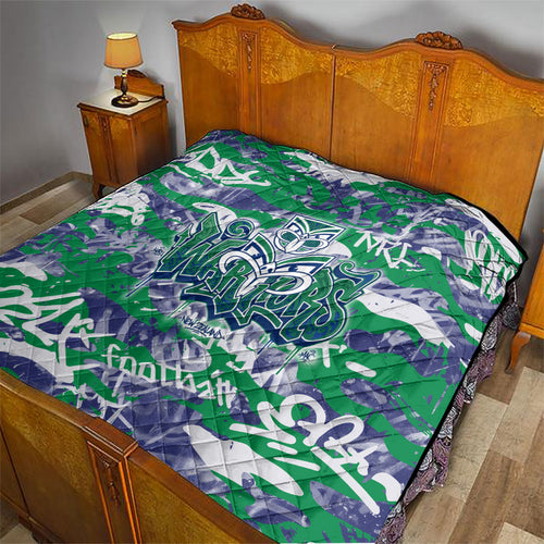 New Zealand Warriors Rugby Quilt Graffiti Typography Urban Camo Abstract Street Style
