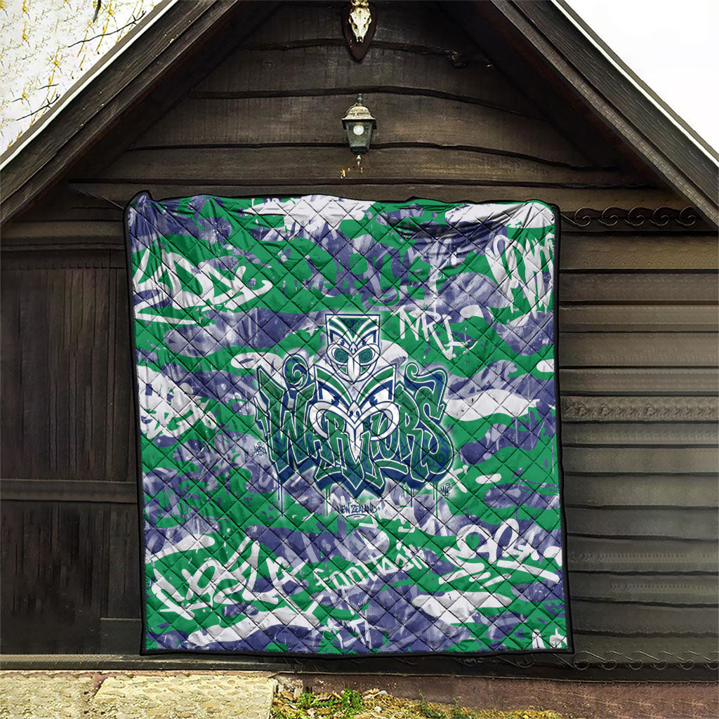 New Zealand Warriors Rugby Quilt Graffiti Typography Urban Camo Abstract Street Style