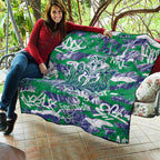 New Zealand Warriors Rugby Quilt Graffiti Typography Urban Camo Abstract Street Style
