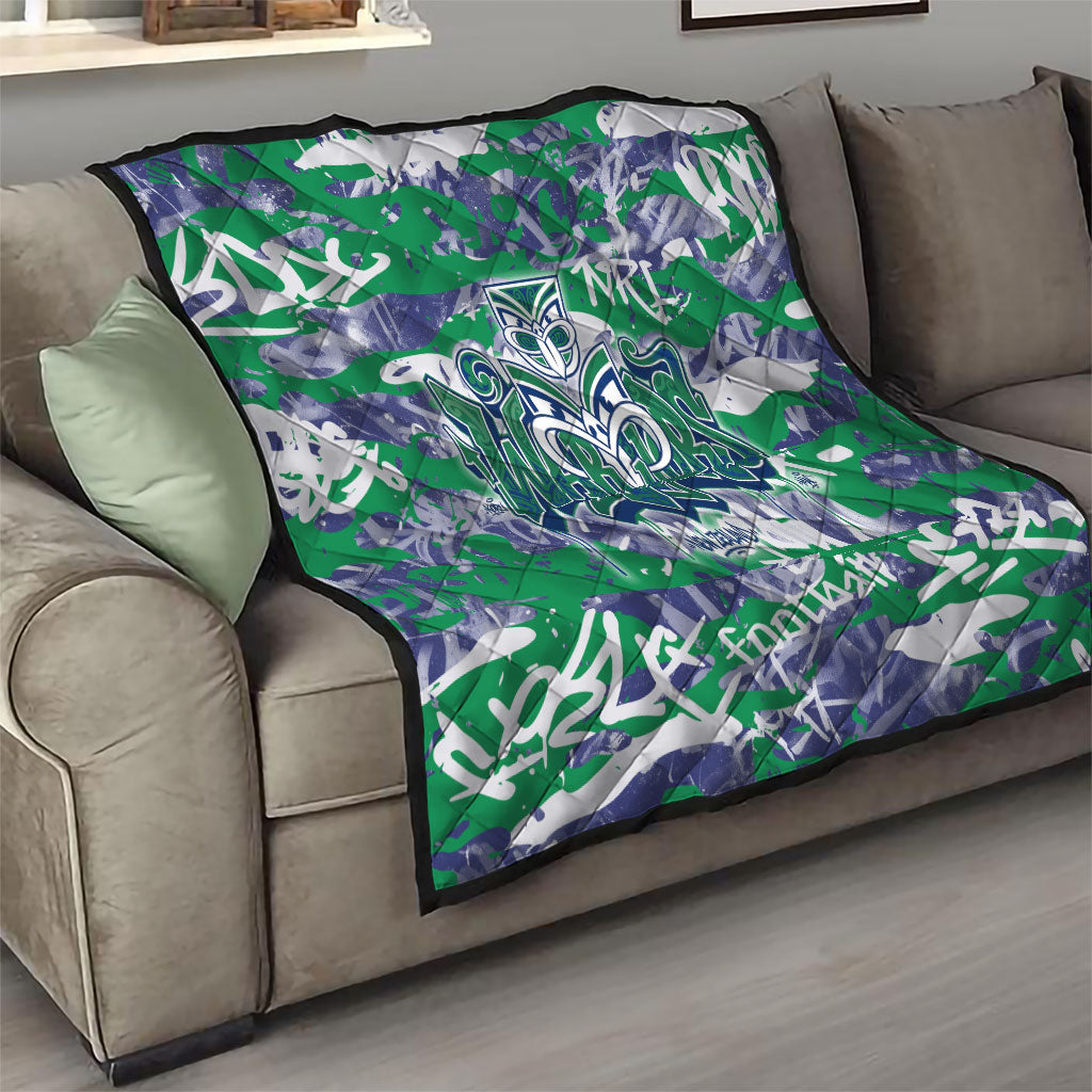 New Zealand Warriors Rugby Quilt Graffiti Typography Urban Camo Abstract Street Style