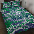 New Zealand Warriors Rugby Quilt Bed Set Graffiti Typography Urban Camo Abstract Street Style