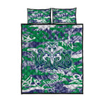New Zealand Warriors Rugby Quilt Bed Set Graffiti Typography Urban Camo Abstract Street Style