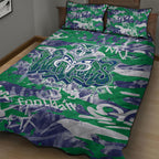 New Zealand Warriors Rugby Quilt Bed Set Graffiti Typography Urban Camo Abstract Street Style