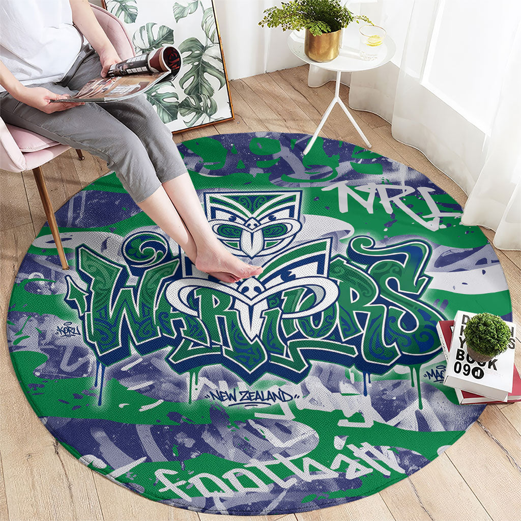 New Zealand Warriors Rugby Round Carpet Graffiti Typography Urban Camo Abstract Street Style