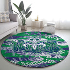 New Zealand Warriors Rugby Round Carpet Graffiti Typography Urban Camo Abstract Street Style