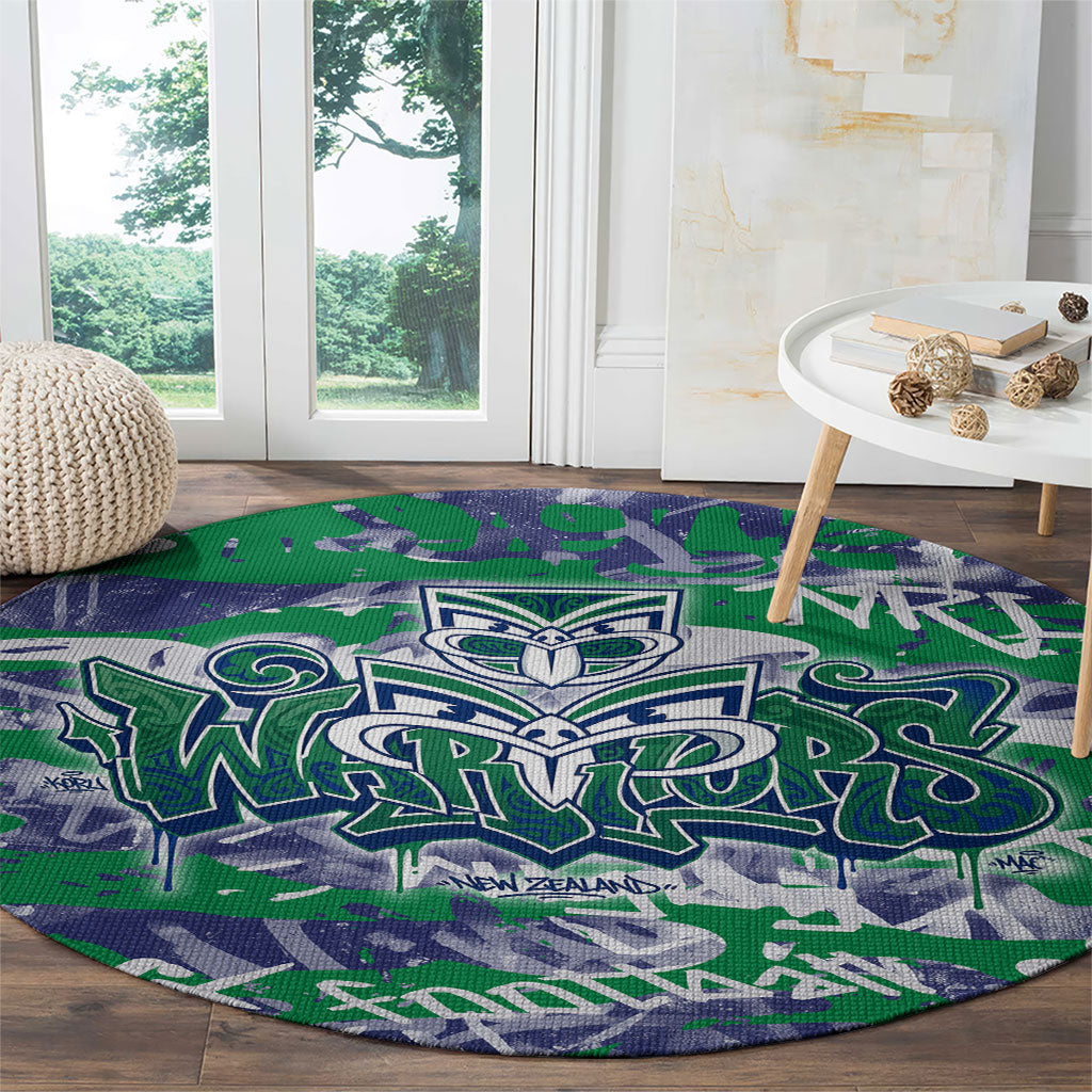 New Zealand Warriors Rugby Round Carpet Graffiti Typography Urban Camo Abstract Street Style