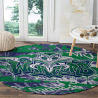 New Zealand Warriors Rugby Round Carpet Graffiti Typography Urban Camo Abstract Street Style