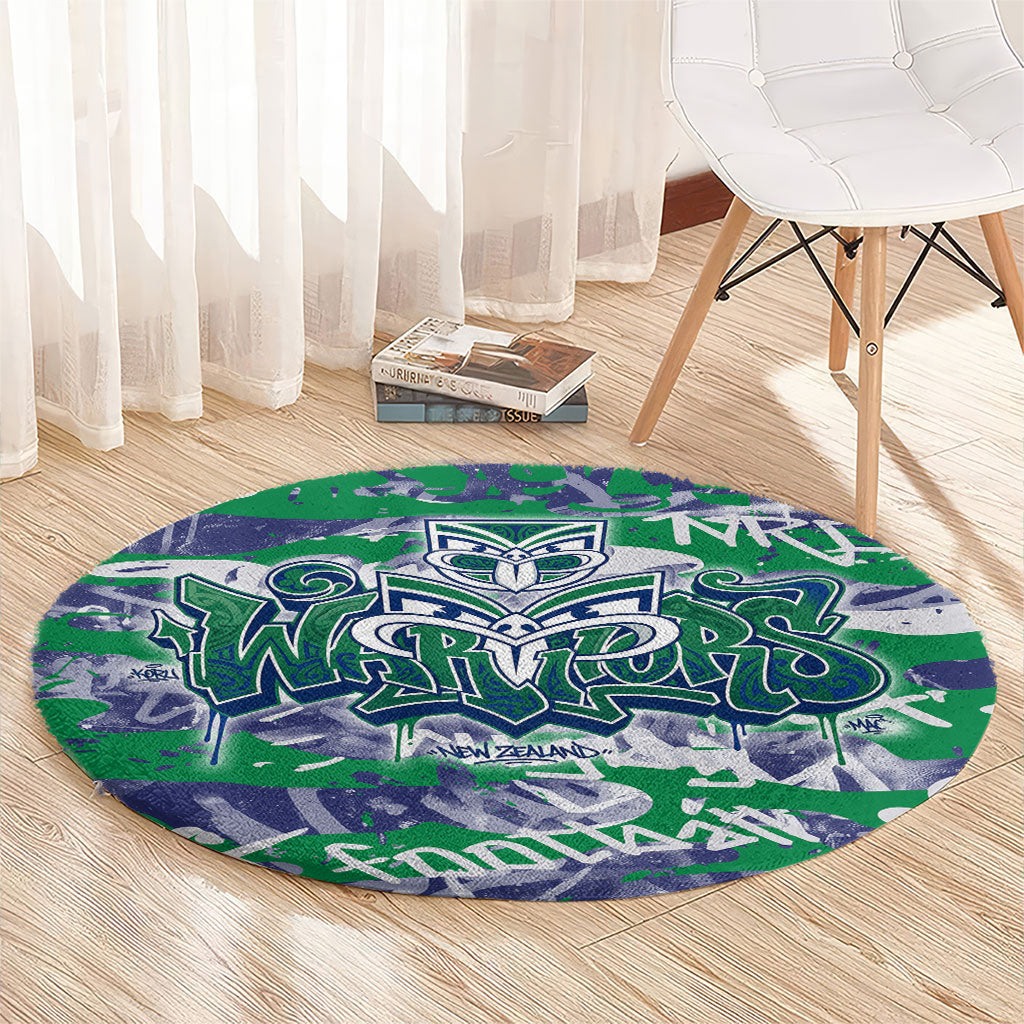 New Zealand Warriors Rugby Round Carpet Graffiti Typography Urban Camo Abstract Street Style