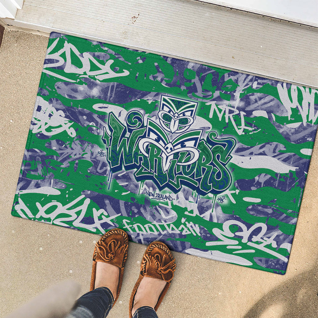 New Zealand Warriors Rugby Rubber Doormat Graffiti Typography Urban Camo Abstract Street Style