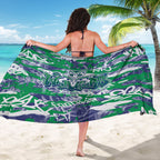 New Zealand Warriors Rugby Sarong Graffiti Typography Urban Camo Abstract Street Style